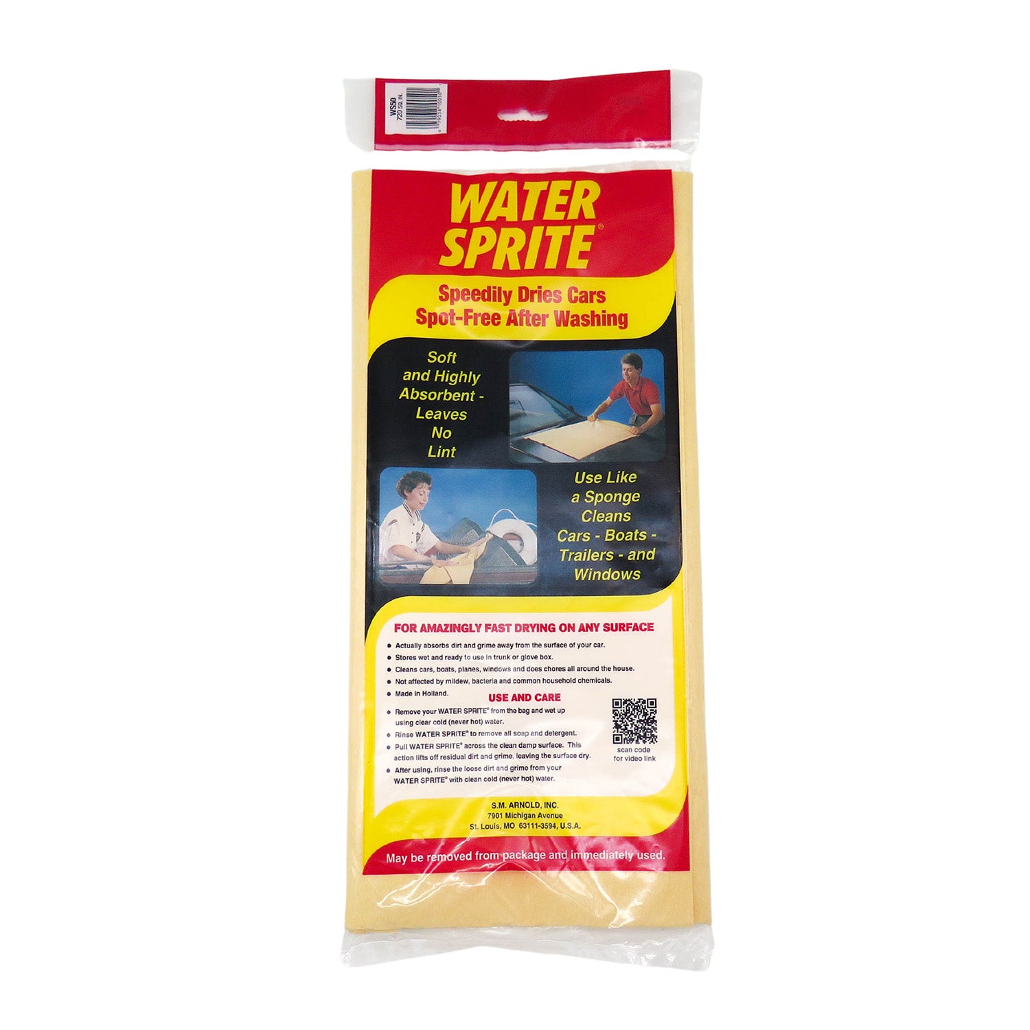 Water Sprite Synthetic Chamois by SM Arnold - Super Absorbent Drying Towel for Cars - WS50 - 720 sq. in. - 5 sq. ft.