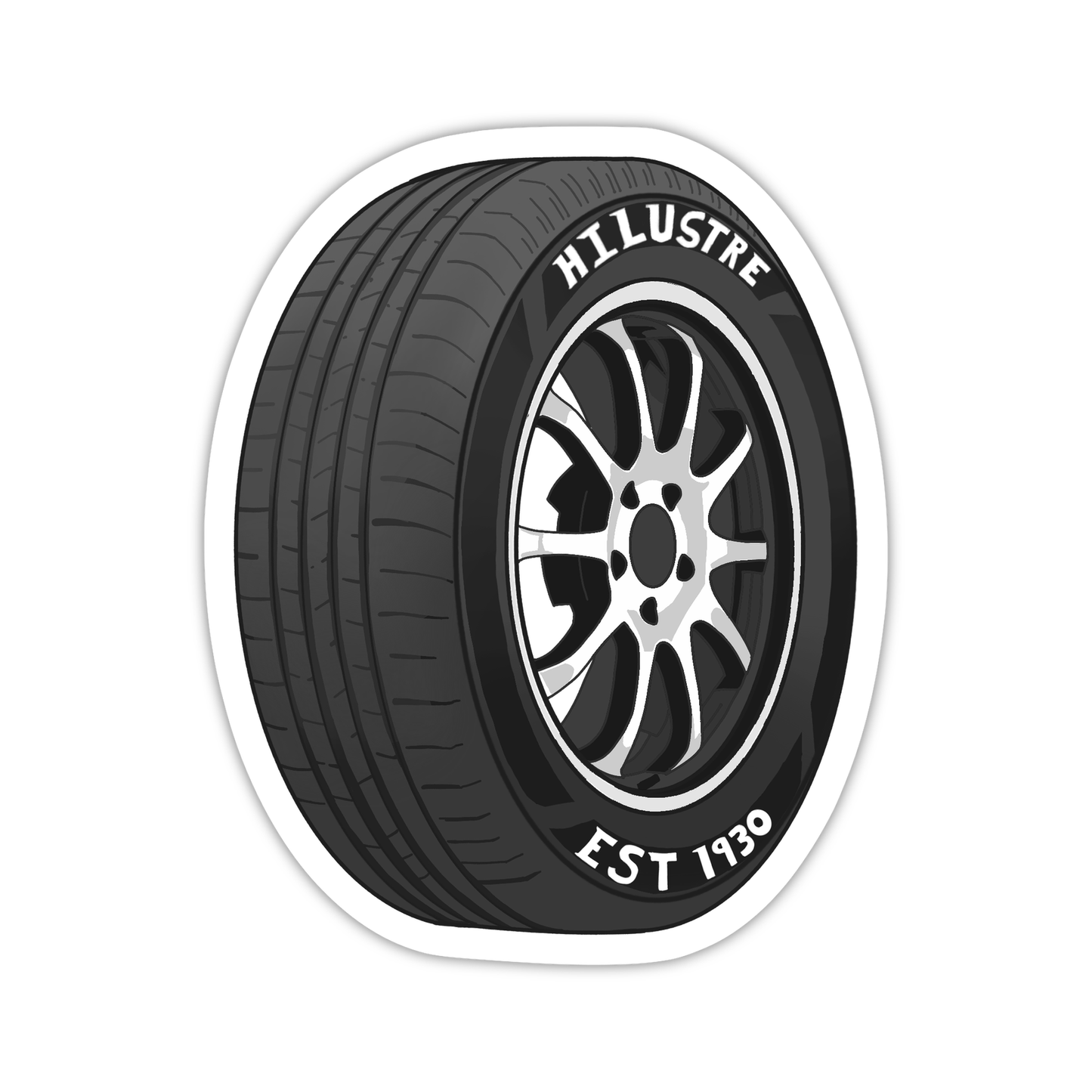 Hi-Lustre Tire EST 1930 Sticker (2.45" x 3")